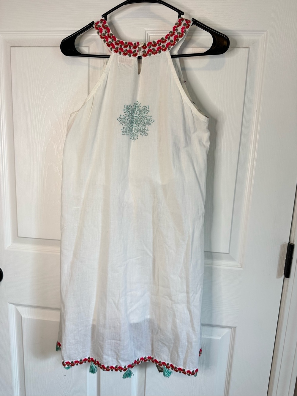 Lula Soul Embroidered Floral Mini Dress in White with Multicolor Accents - Picture 3 of 7